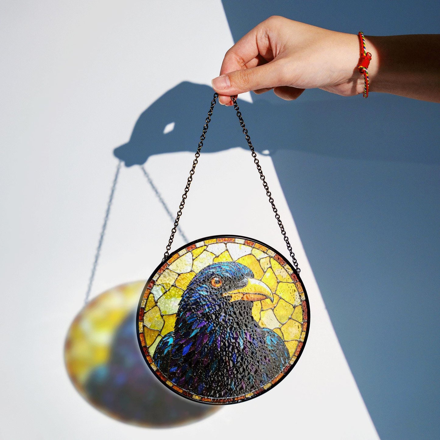 Stained Glass Starling Suncatcher Handcrafted Bird Window Decor Gift