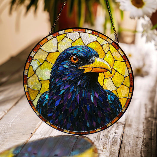 Stained Glass Starling Suncatcher Handcrafted Bird Window Decor Gift