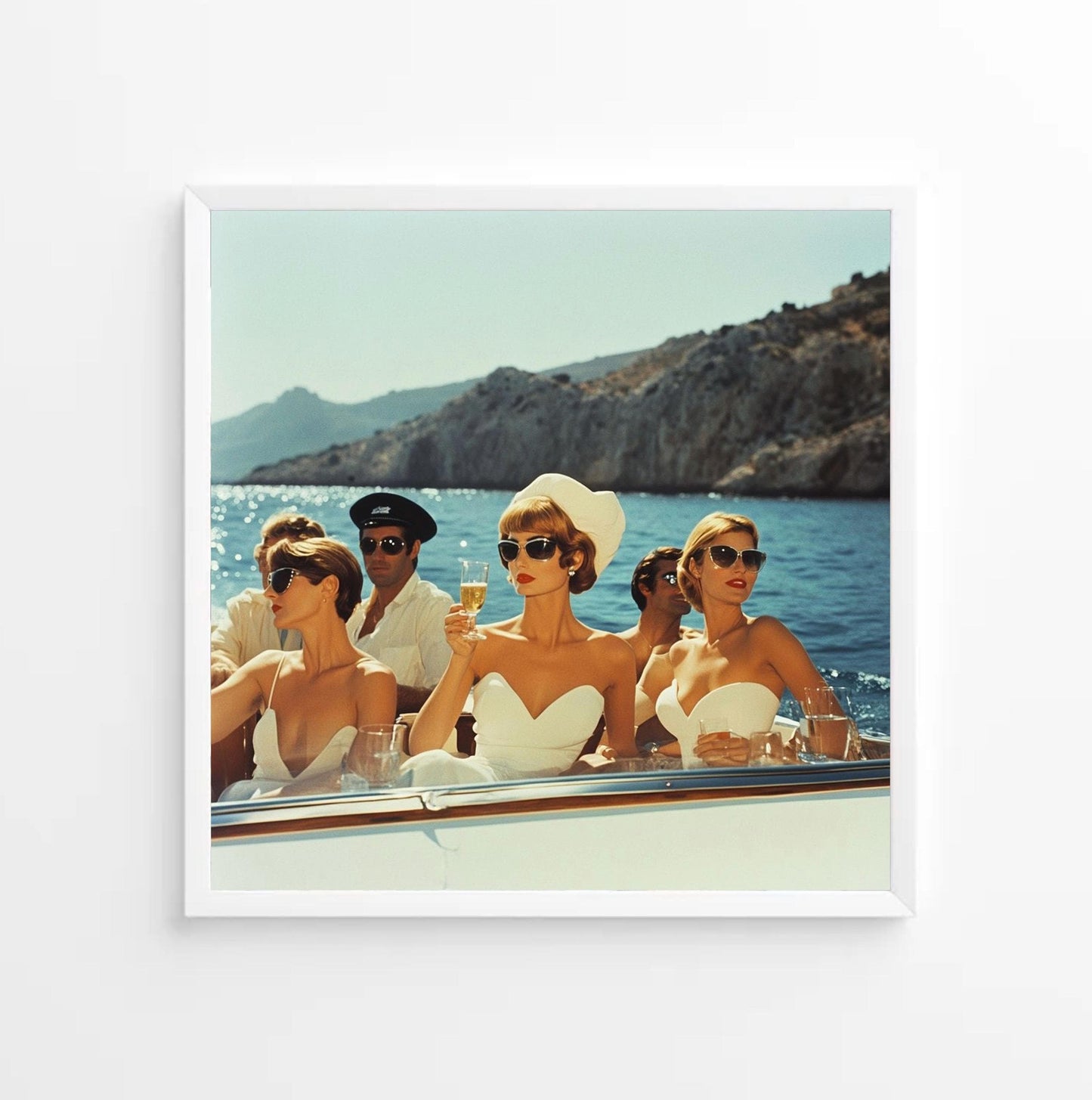 Amalfi Coast Boating Print: Vintage High Society Photography