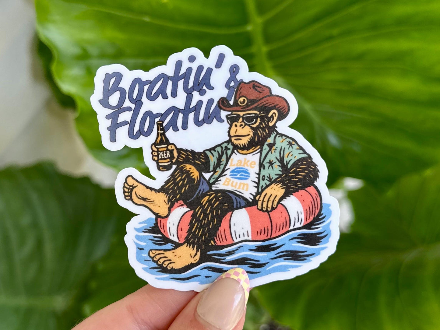 Boatin & Floatin Waterproof Sticker, Mental Health Stickers, Handdrawn Art, Bestfriend Gifts, Hunting, Men’s Stickers, Gifts for Dad