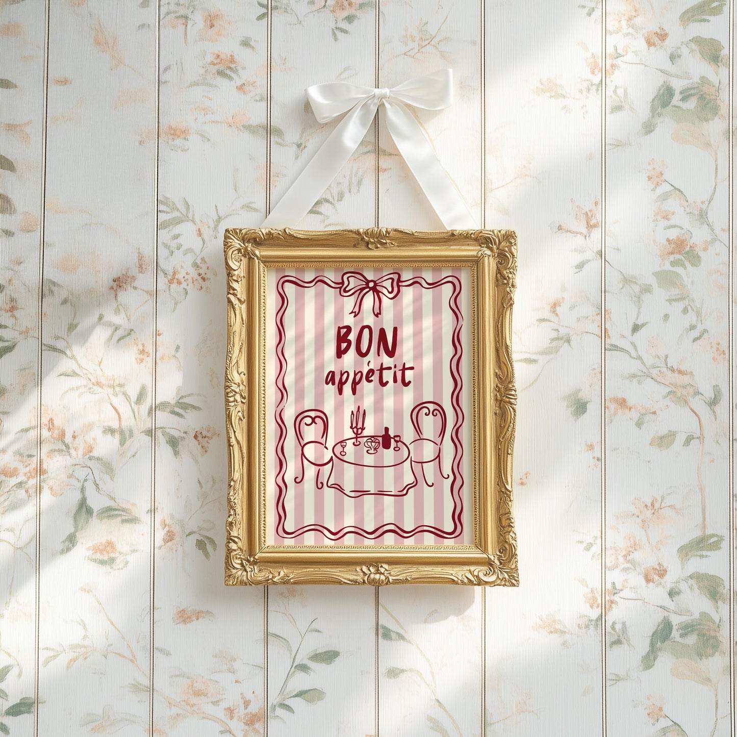 Bon Appétit Print: French Bistro Kitchen Wall Art