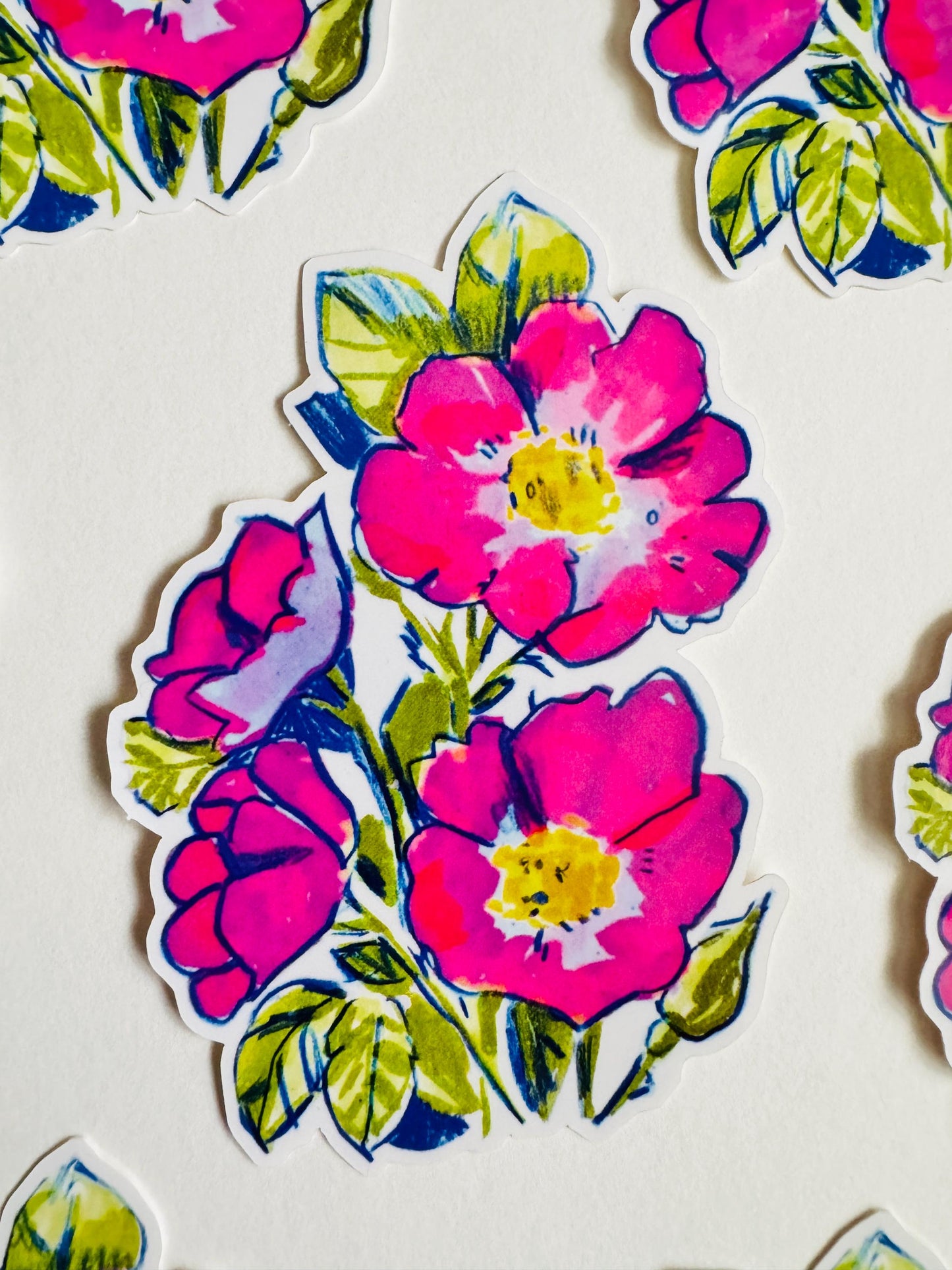Wild Rose | 4" Matte Sticker Decal | Weatherproof | Flower Roses