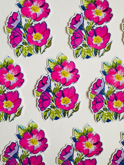 Wild Rose | 4" Matte Sticker Decal | Weatherproof | Flower Roses