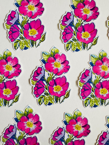 Wild Rose | 4" Matte Sticker Decal | Weatherproof | Flower Roses