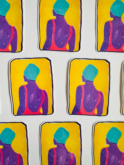 Swimmer | Cute Sticker Decal | Minimal Painting Sticker