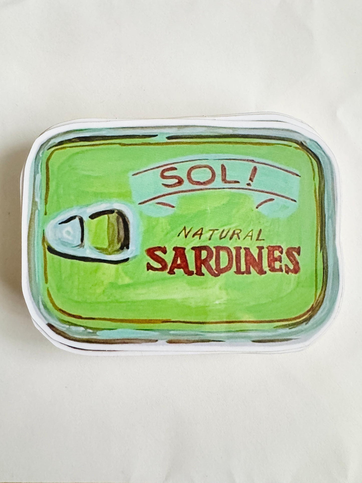 Sardine Can Sticker | Artist Painting Illustration Decal | Tinned Fish