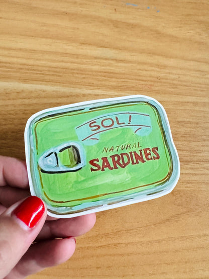 Sardine Can Sticker | Artist Painting Illustration Decal | Tinned Fish