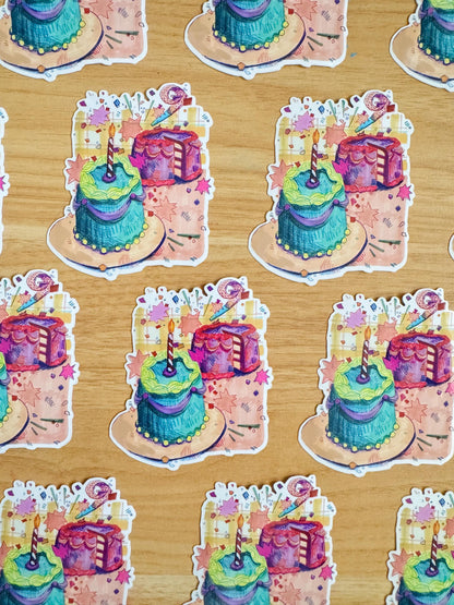 Birthday Celebration Sticker | Illustrated Sticker | Birthday Cake