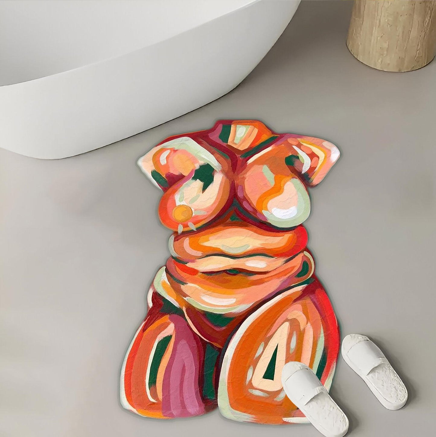 Bold & Chic Abstract Silhouette Rug -Edgy- Statement Piece Floor Covering for Stylish Homes