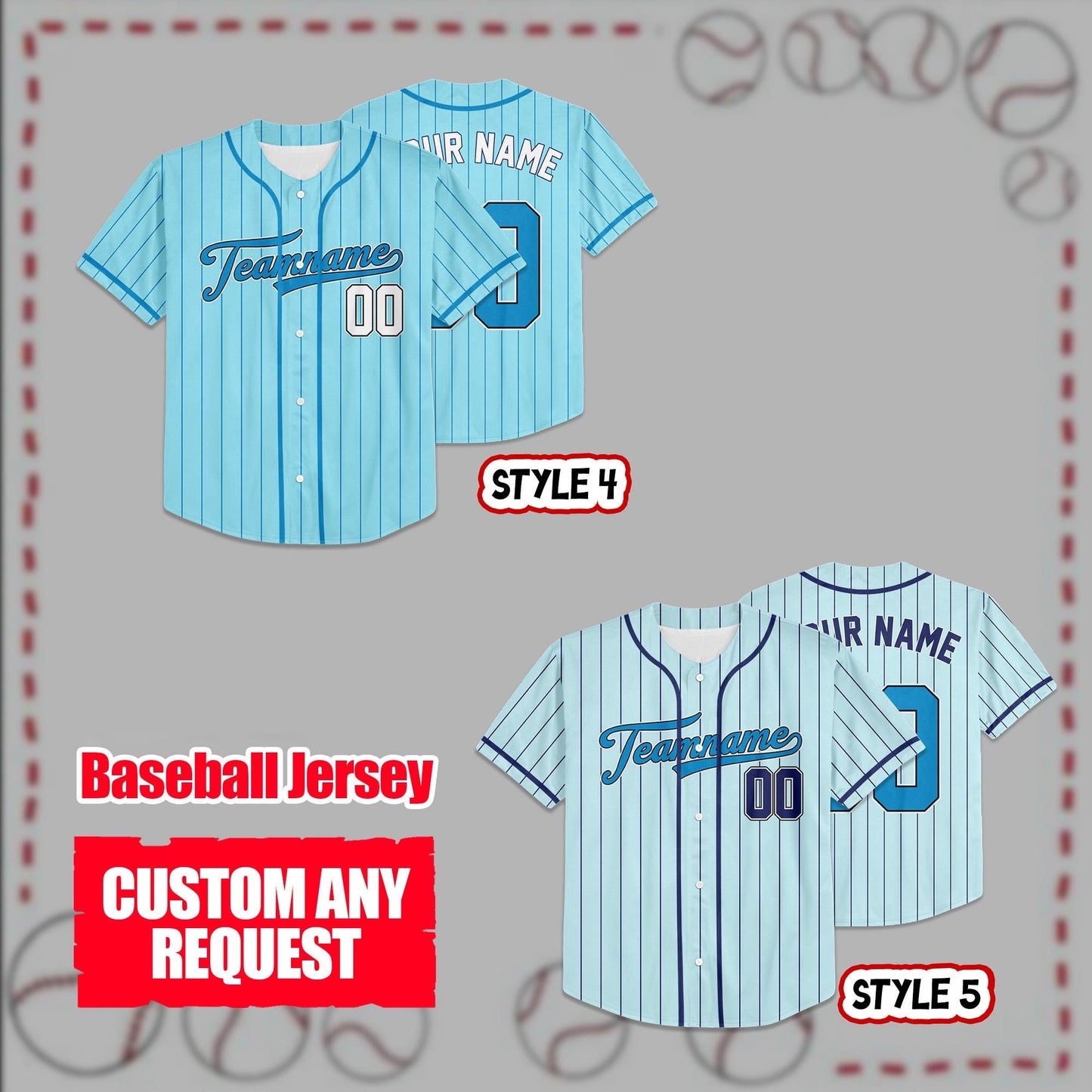 Custom Blue Collection Baseball Jersey, Personalized Name Number Sports Team Uniform Wedding Jerseys Gifts for Men Women Kids Toddler Fan