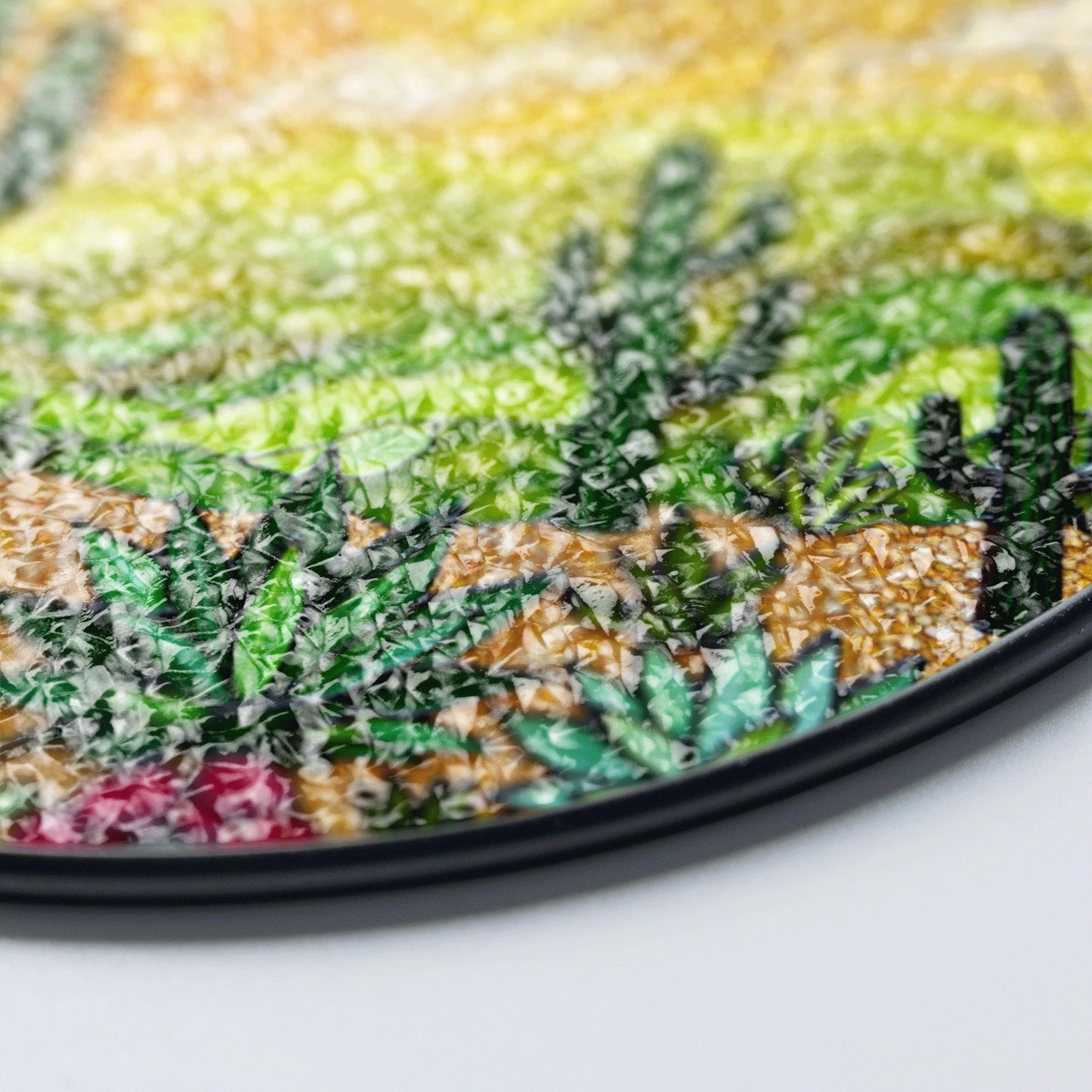 desert cactus landscape suncatcher stained glass window decor gift for plant lover