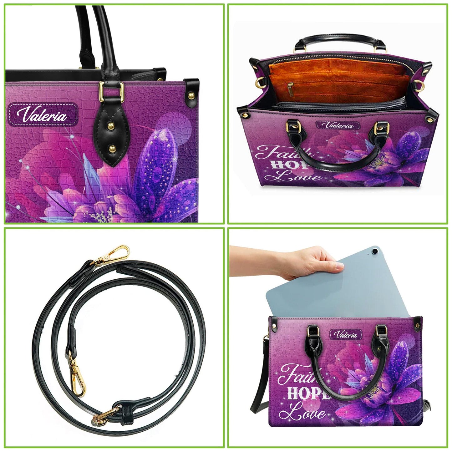 Personalized Leather Handbag, Custom Leather Purse, Christian Bag, Best Gifts for Women, Christian Gifts, Christian Mother's Day Gift