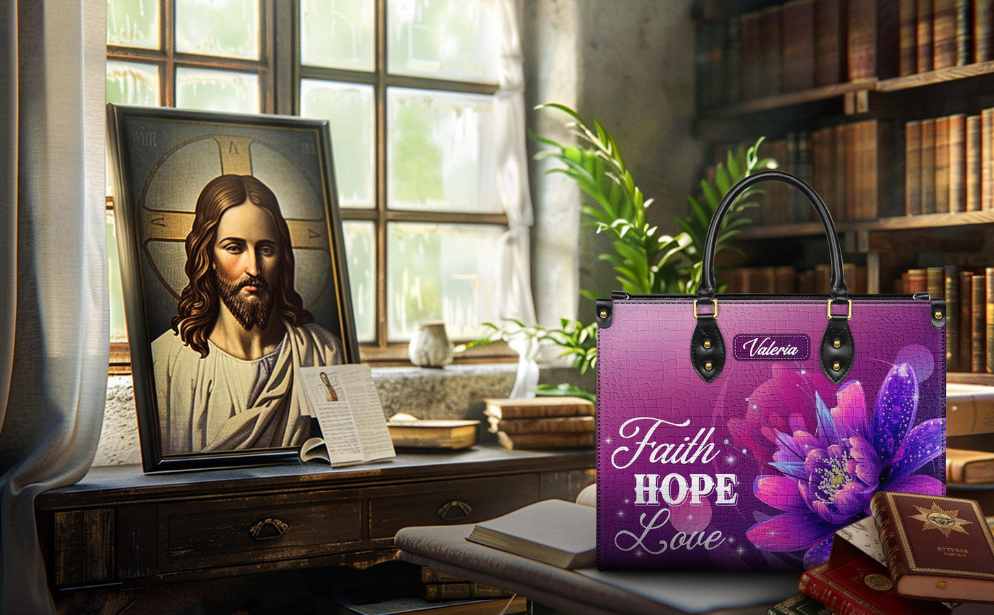 Personalized Leather Handbag, Custom Leather Purse, Christian Bag, Best Gifts for Women, Christian Gifts, Christian Mother's Day Gift