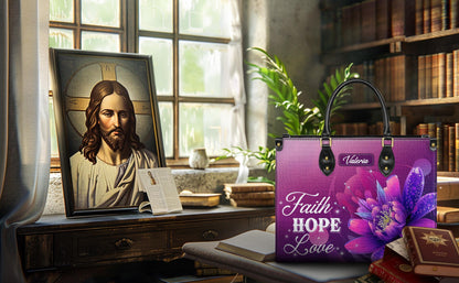 Personalized Leather Handbag, Custom Leather Purse, Christian Bag, Best Gifts for Women, Christian Gifts, Christian Mother's Day Gift