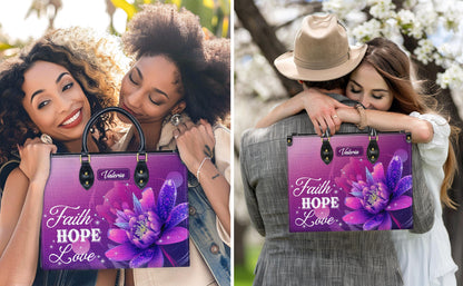 Personalized Leather Handbag, Custom Leather Purse, Christian Bag, Best Gifts for Women, Christian Gifts, Christian Mother's Day Gift