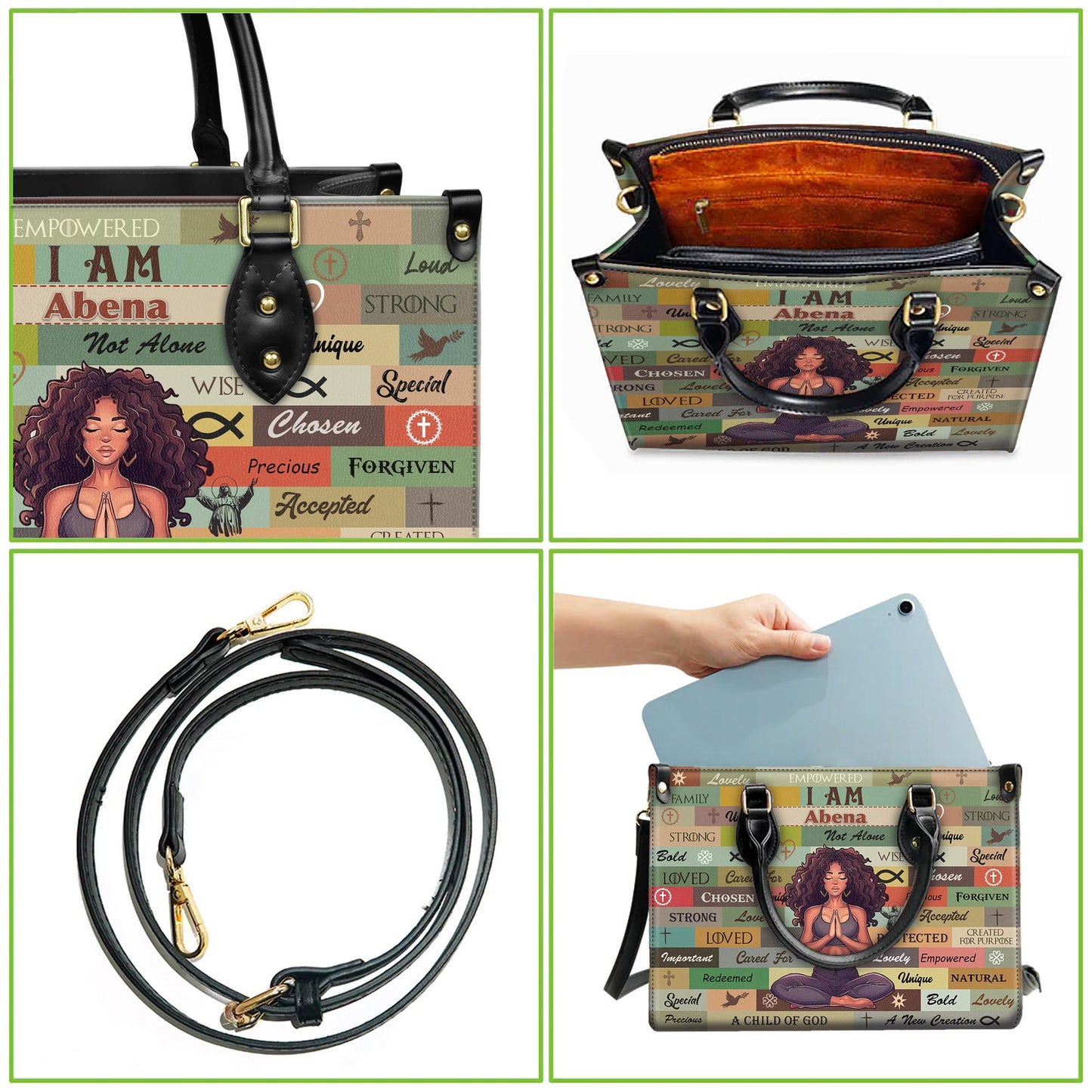 Personalized Leather Handbag, Custom Leather Purse, Christian Bag, Best Gifts for Women, Christian Gifts, Christian Mother's Day Gift