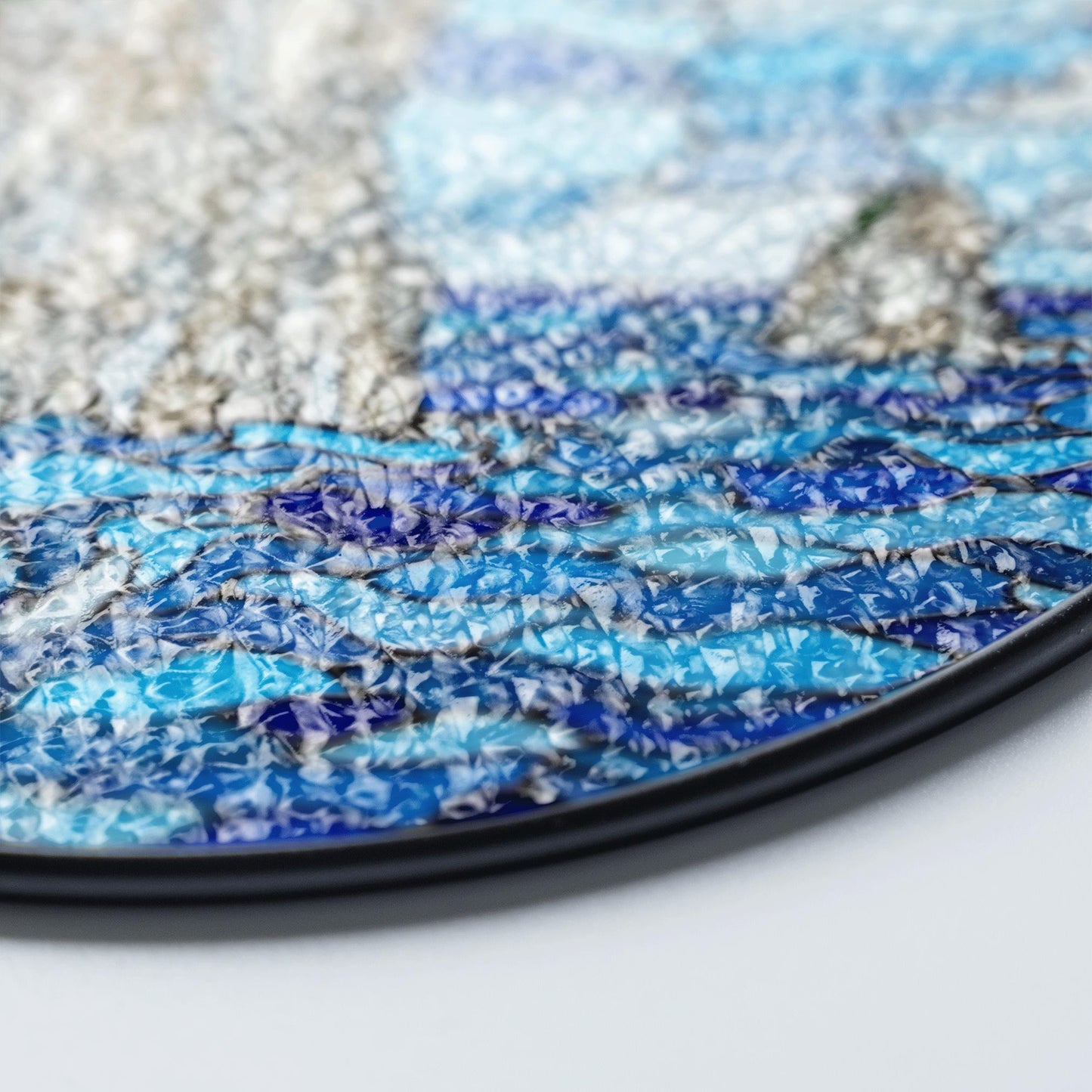 Coastal Cliff Ocean View Stained Glass Suncatcher Handmade Window Art Gift for Nature Lover