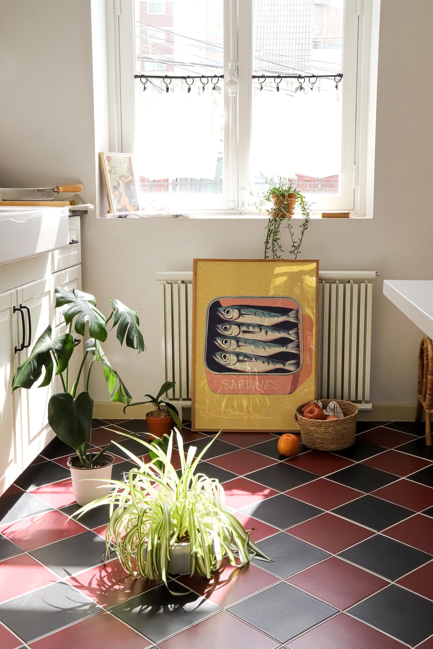 Retro Sardine Tin Print: Quirky Kitchen Wall Art