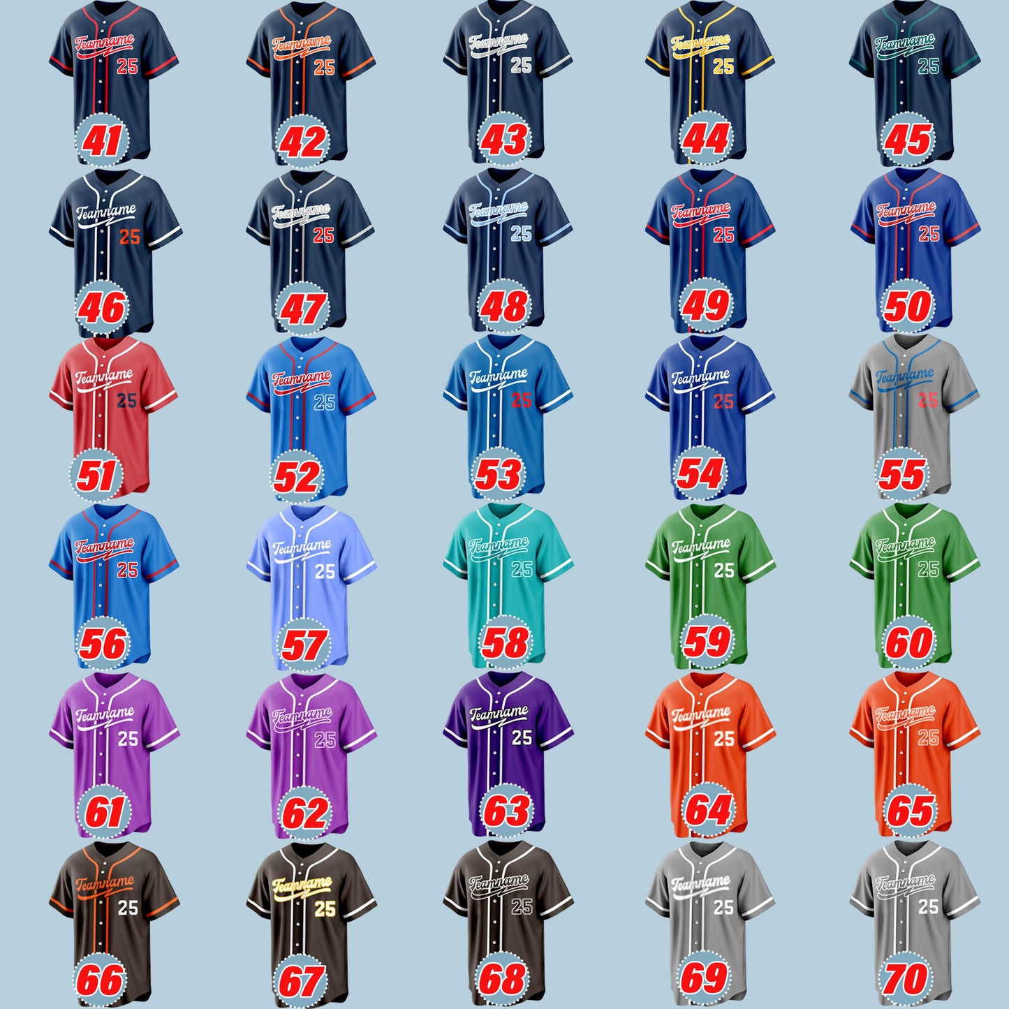 Custom Baseball Jersey with Embroidered Team Name and Number – Personalized Uniform for Sports Teams, Fans, Events and Gift Ideas