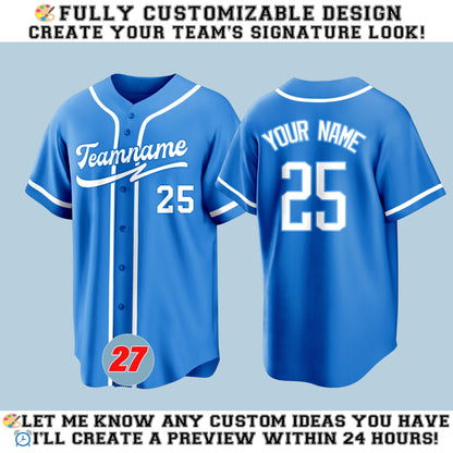 Custom Baseball Jersey with Embroidered Team Name and Number – Personalized Uniform for Sports Teams, Fans, Events and Gift Ideas