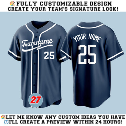 Custom Baseball Jersey with Embroidered Team Name and Number – Personalized Uniform for Sports Teams, Fans, Events and Gift Ideas