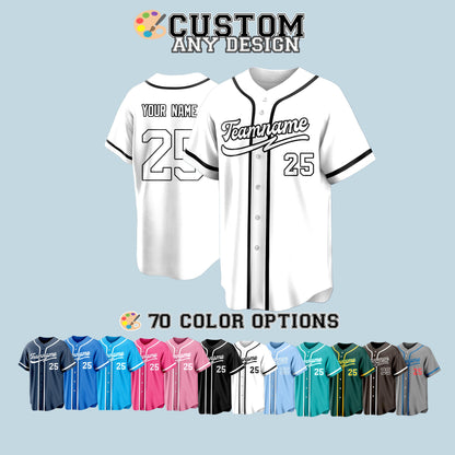 Custom Baseball Jersey with Embroidered Team Name and Number – Personalized Uniform for Sports Teams, Fans, Events and Gift Ideas