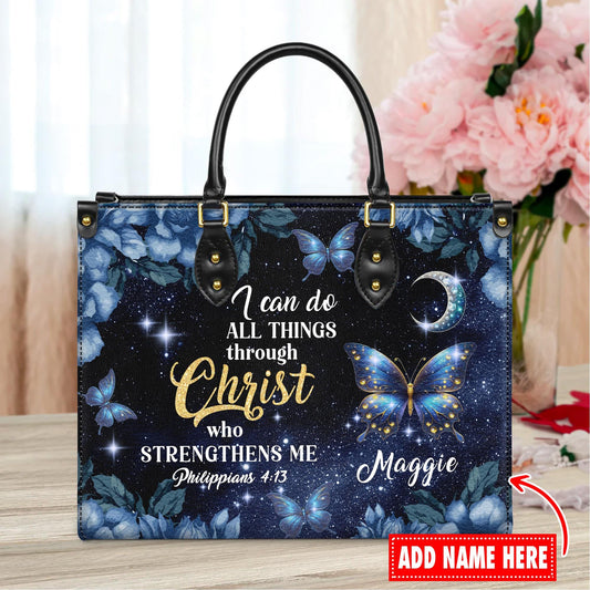 Personalized Leather Handbag, Custom Leather Purse, Christian Bag, Best Gifts for Women, Christian Gifts, Christian Mother's Day Gift