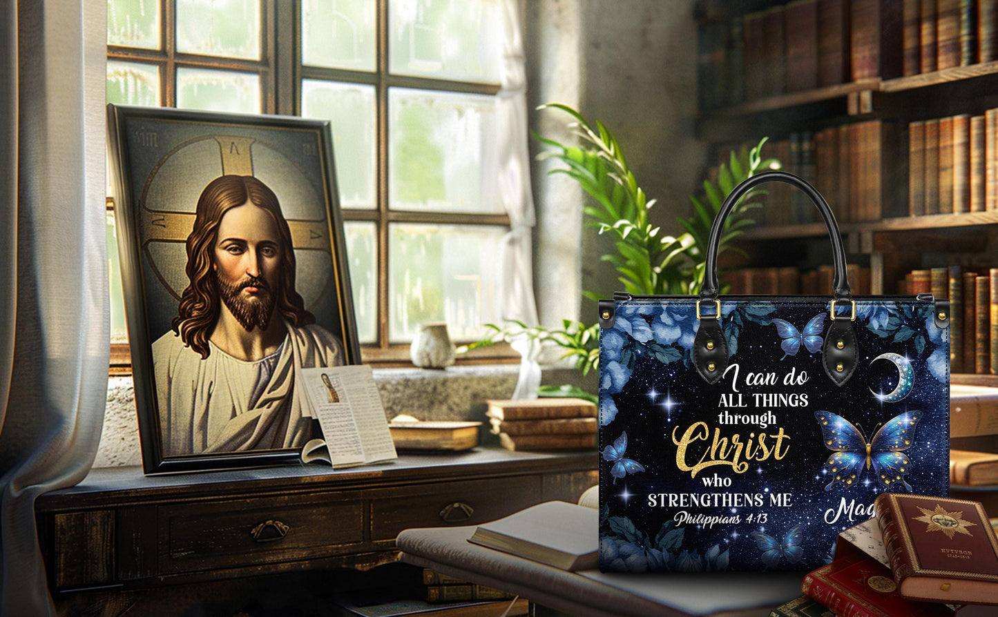 Personalized Leather Handbag, Custom Leather Purse, Christian Bag, Best Gifts for Women, Christian Gifts, Christian Mother's Day Gift