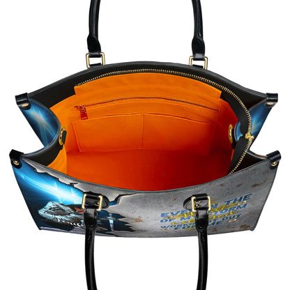 Spiritual Warrior Tote Bag, Personalized Christian Gift for Black Woman, Knight of Faith Purse, Even In The Storm Custom Name Handbag