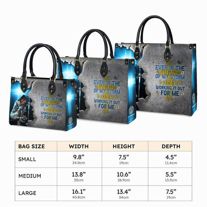 Spiritual Warrior Tote Bag, Personalized Christian Gift for Black Woman, Knight of Faith Purse, Even In The Storm Custom Name Handbag