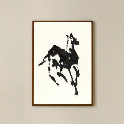 Minimalist Horse Art Print: Antique Equestrian Farmhouse Decor