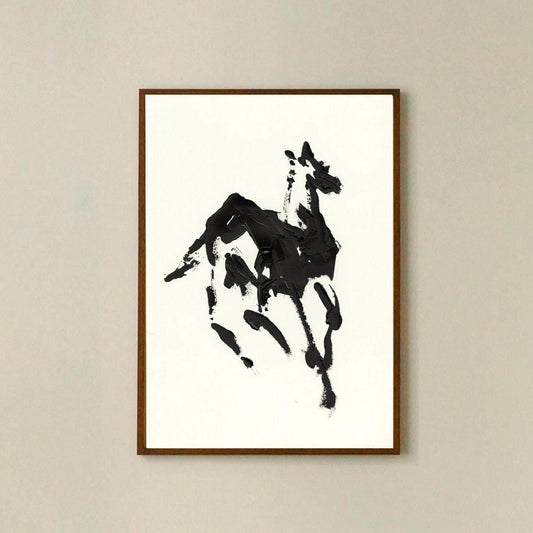 Minimalist Horse Art Print: Antique Equestrian Farmhouse Decor
