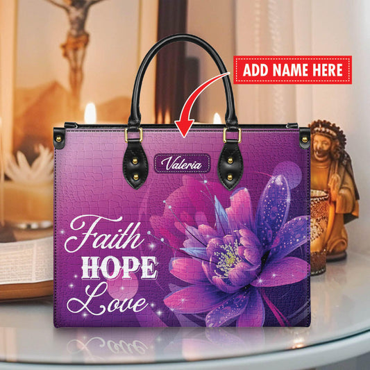 Personalized Leather Handbag, Custom Leather Purse, Christian Bag, Best Gifts for Women, Christian Gifts, Christian Mother's Day Gift