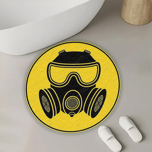 Caution: Awesome Rug Decor Ahead - Gas Mask Rug- Toxic Rug - Polyester Rug