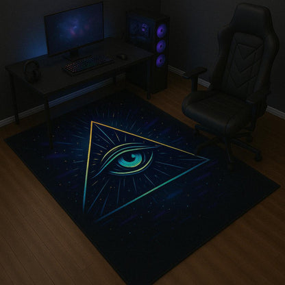 Cyberpunk Mythology Rug Collection – Anubis, Samurai, Bastet, Serpent & Eye Rugs for Gamers