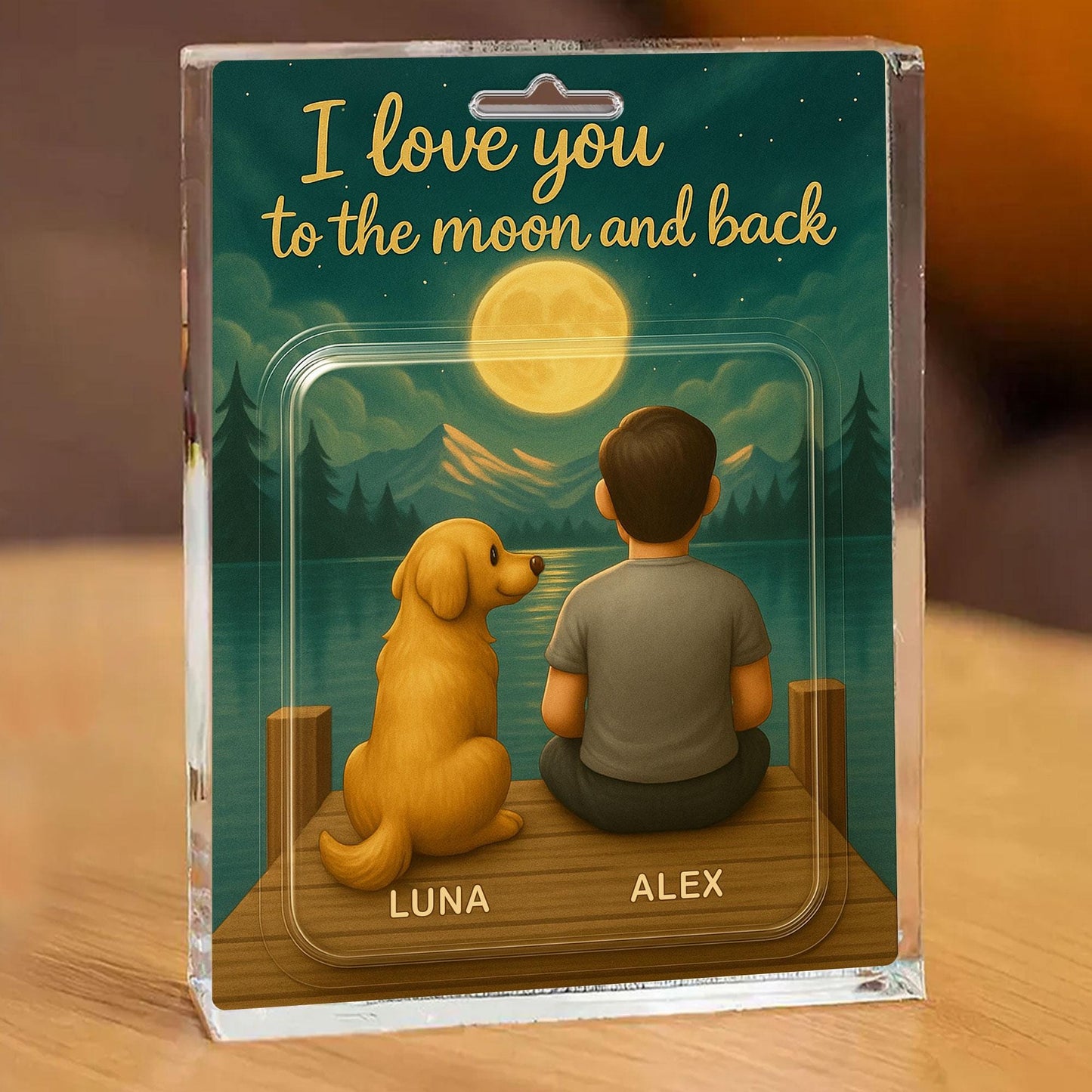 Personalized Fathers Day Gift For Dog Dad, Custom Dog Breed Action Figure Acrylic Block, Dog Lovers Gift, Dog Owner Gift, Pet Lovers Gift