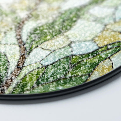 Stained glass lemongrass botanical panel garden suncatcher for plant lover gift