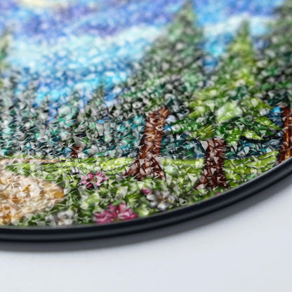 Crescent Moon Forest Night Suncatcher Window Decor Gift for Nature Lover