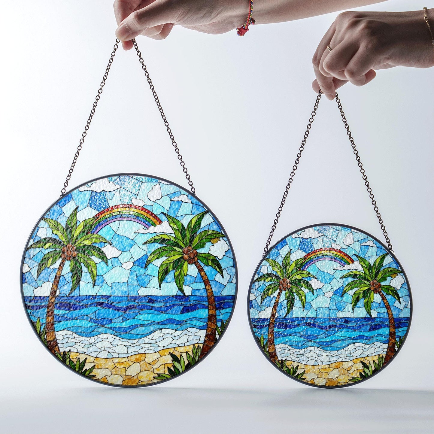 Tropical Palm Beach Scene Suncatcher Gift for Beach Lovers