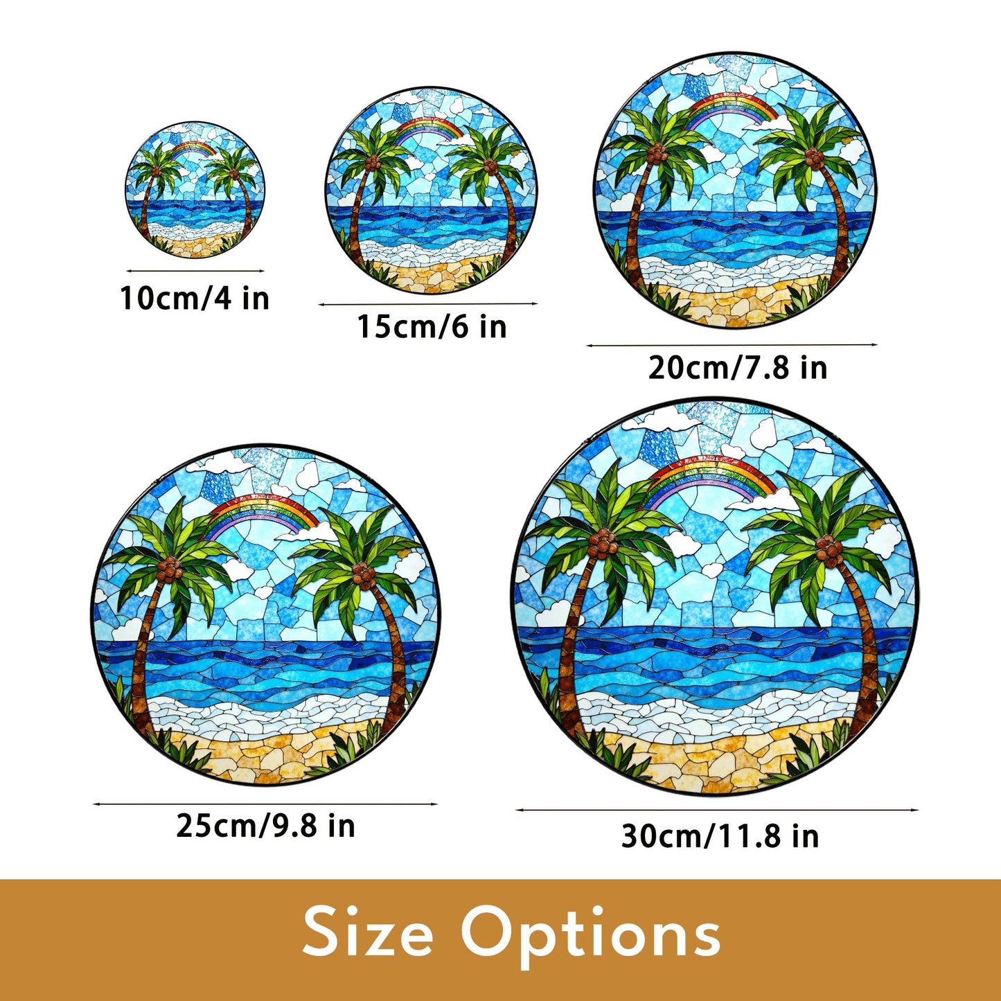 Tropical Palm Beach Scene Suncatcher Gift for Beach Lovers