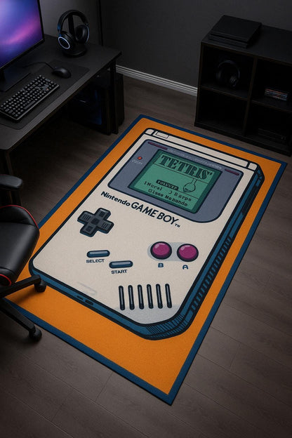 Retro Gaming Area Rug | Pixel Art Gamer Decor | Game Room Rug | Non-Slip Gaming Mat