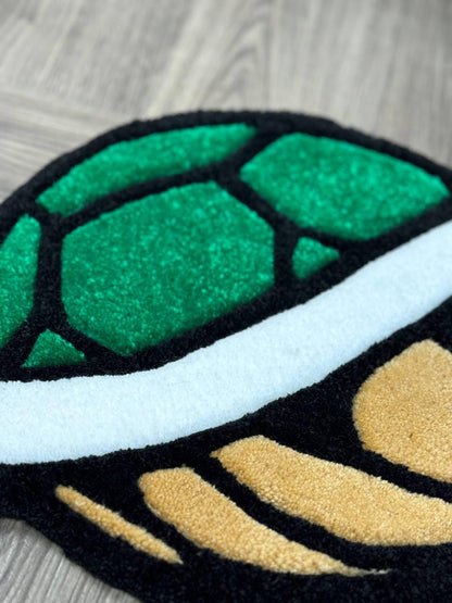 Handmade Green Shell Tufted Rug: Gamer Room Decor