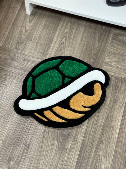 Handmade Green Shell Tufted Rug: Gamer Room Decor