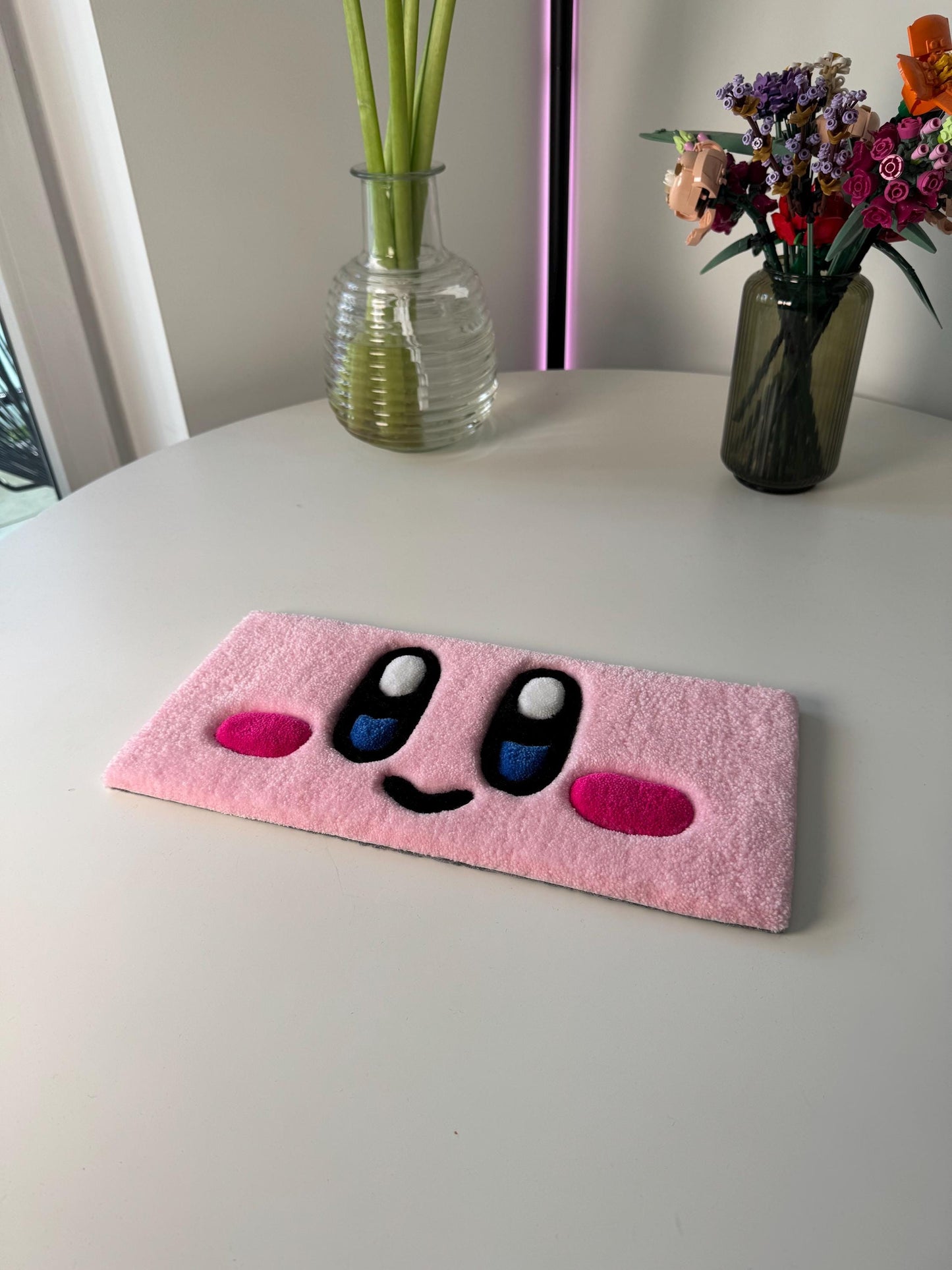 Pink Cartoon Keyboard Rug: Y2K Gamer Desk Decor