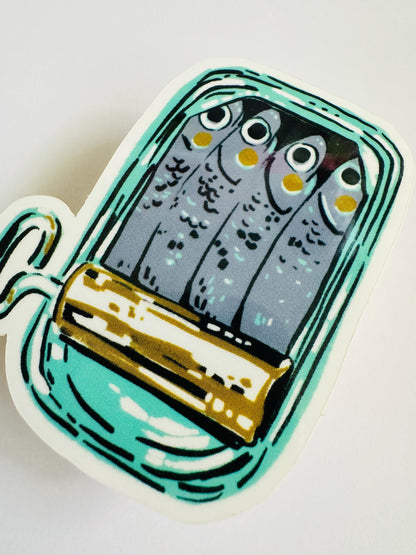 Sardines in a Can | Vinyl Sticker Decal | Water resistant | Foodie sticker