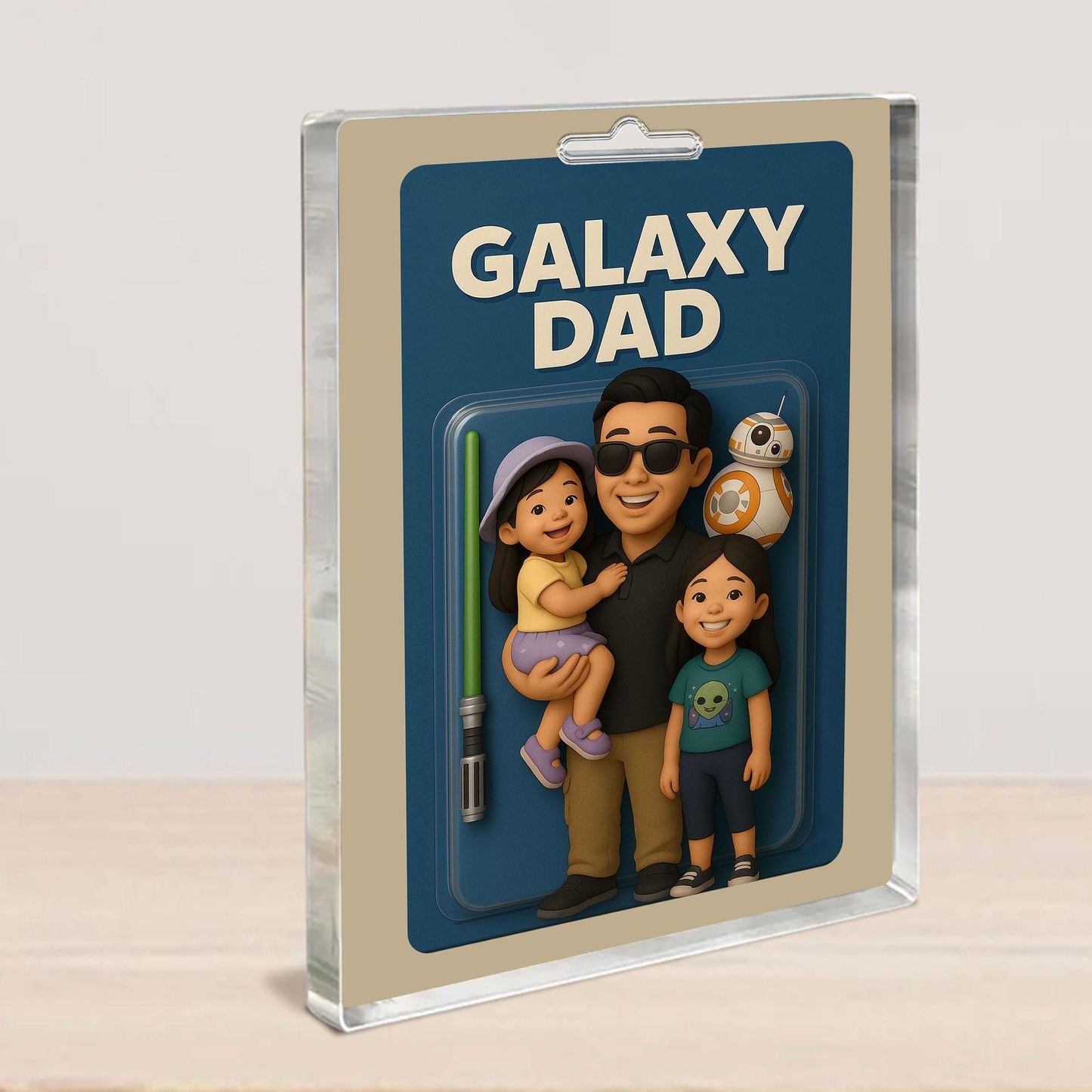 Personalized First Father's Day Gift For Dad, Custom Photo Dad Action Figure Acrylic Block, Like Father Like Son Block Plaque, New Dad Gift