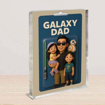 Personalized First Father's Day Gift For Dad, Custom Photo Dad Action Figure Acrylic Block, Like Father Like Son Block Plaque, New Dad Gift