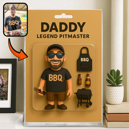 Personalized Fathers Day Gift For Dad, Custom Photo Dad Action Figure Acrylic Block, BBQ Dad Block Plaque Gift, Gift For Husband, Daddy Gift