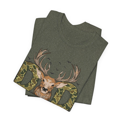 Camo Deer Dad T-Shirt: Hunter Gift, Outdoor Tee