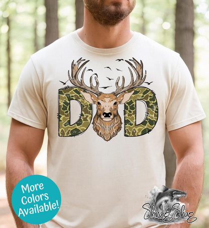 Camo Deer Dad T-Shirt: Hunter Gift, Outdoor Tee